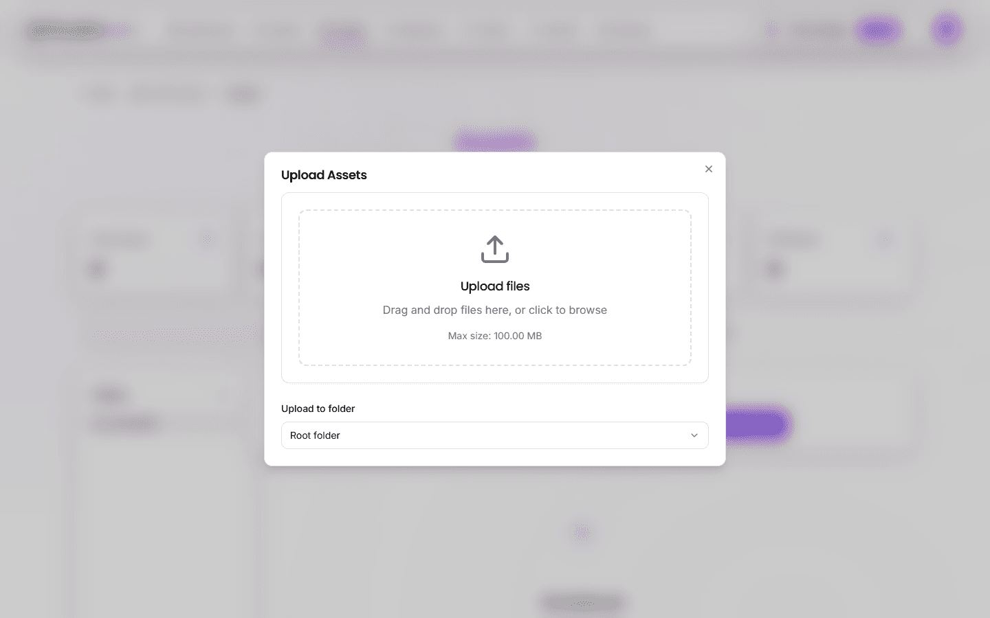 Upload Assets Dialog